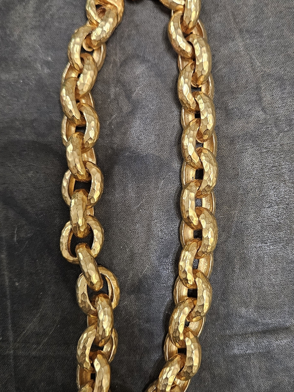 Tabitha Simmons X-Next Yasmin Gold Hammered Link Chain Neclace Set